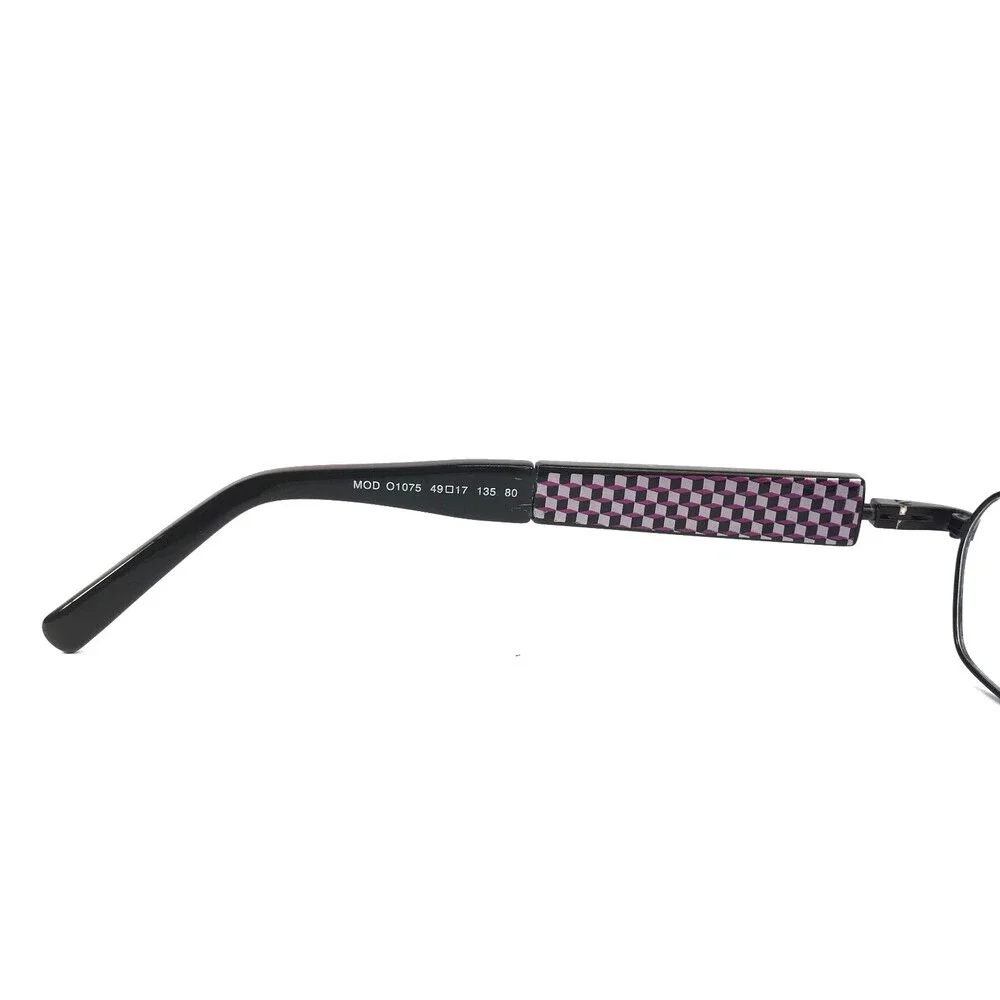 Easyflip Eyeglasses Frames MOD O1075 80 Black Purple with Clip Ons 49-17-135